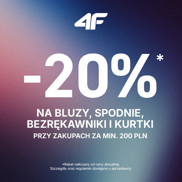 promocja 4f bluzy spodnie bezrękawniki kurtki