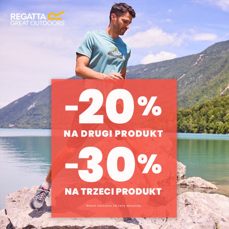 regatta promocja dodatkowe -20% na drugi, -30% na trzeci produkt!