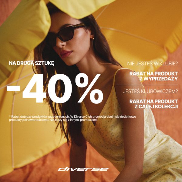 -40% na 2'gą sztukę z wyprzedaży diverse