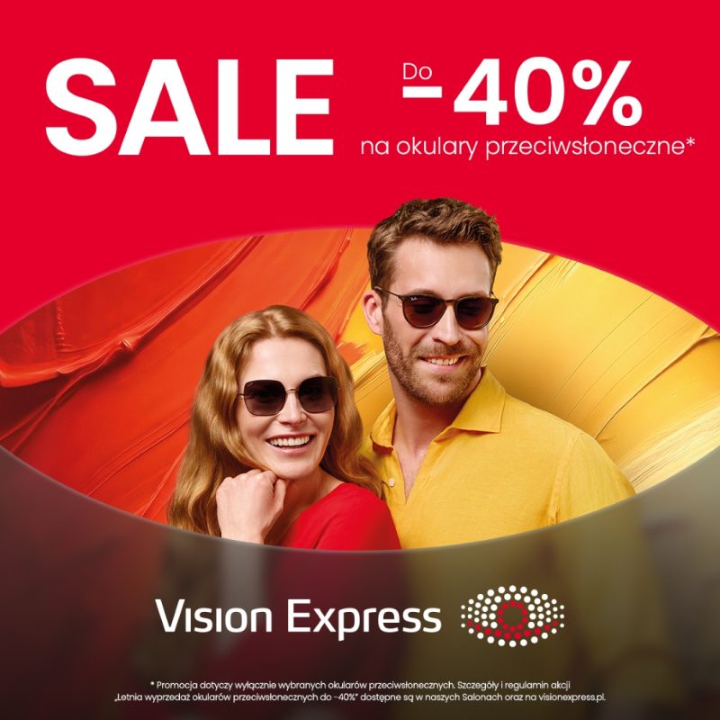 Letnia wyprzedaż okularów przeciwsłonecznych do -40% vision express galeria sudecka