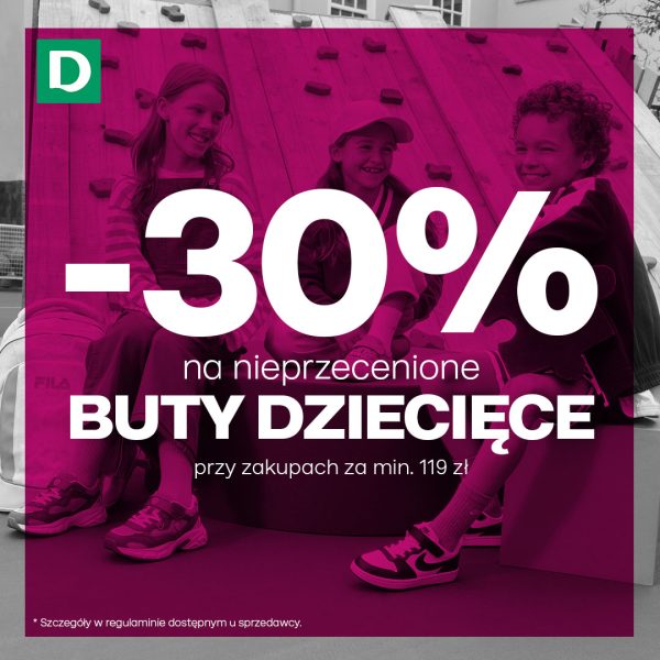 Rabat -30% na nieprzecenione buty dziecięce Deichmann galeria sudecka
