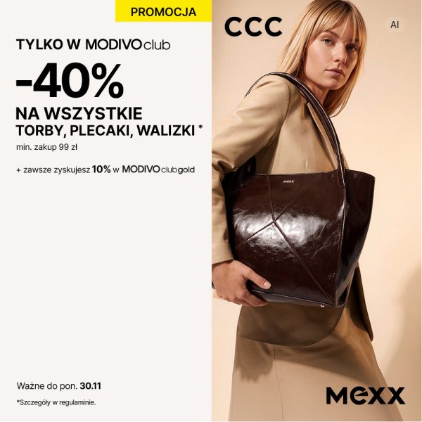 promocja ccc -40% na torebki plecaki walizki